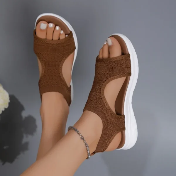 Platform Sandal with Open Toe Wedge Heel.
